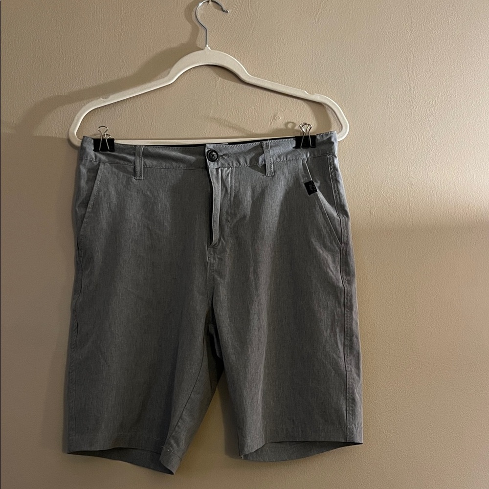 Classic Gray Men's Flat Front Shorts
